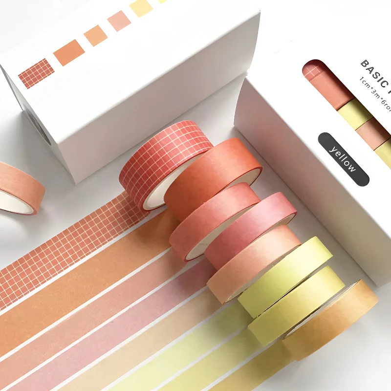 8er Set Washi Tape „Yellow Lava“